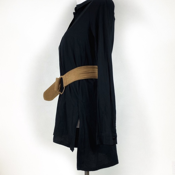 Eileen Fisher Black button down tunic top - Picture 3 of 8
